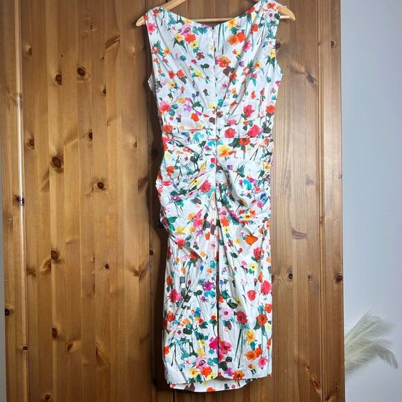 Talbot Runhof Floral Midi Dress Women’s 14 Sleeveless Cocktail Easter Spring - Picture 6 of 8